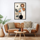 Mid Century Modern Blumen Poster
