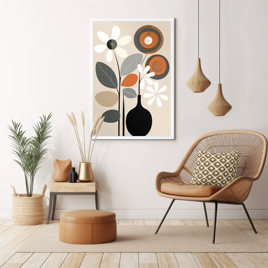Mid Century Modern Blumen Poster