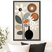 Mid Century Modern Blumen Poster
