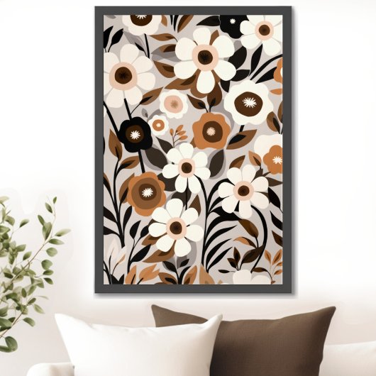 Mid Century Modern Blumen Poster