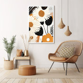 Mid Century Modern Blumen Poster