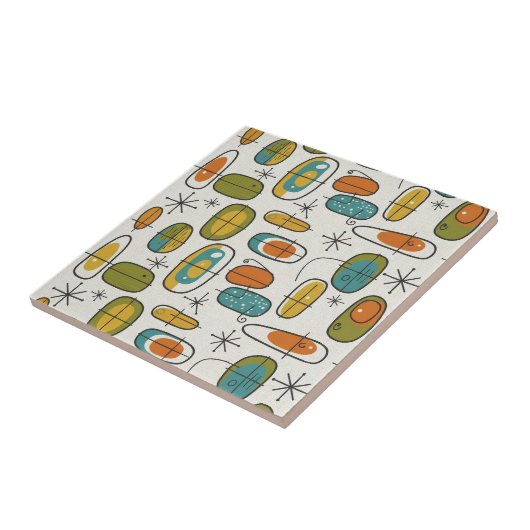 Mid-Century Modern Boomerang Pattern #9 ID1224 Fliese (Seite)