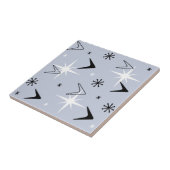 Mid Century Modern Boomerangs Silver Blue Fliese (Seite)