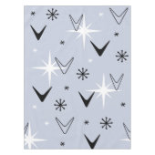 Mid Century Modern Boomerangs Silver Blue Tischdecke (Vorderseite)