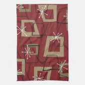 Mid Century Modern Bordeaux Geschirrtuch (Vertikal)