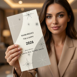 Mid-Century Modern Business New Year & Christmas Feiertagskarte