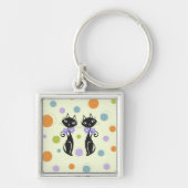 Mid Century Modern Cat Schlüsselanhänger (Vorne)