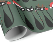Mid Century Modern Christmas Cats Retro Classic Geschenkpapier (Rolleneckpunkt)