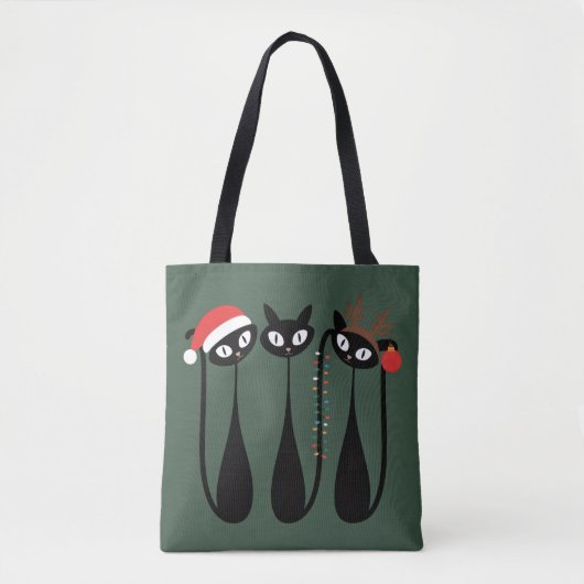 Mid Century Modern Christmas Cats Retro Classic Tasche (Vorderseite)