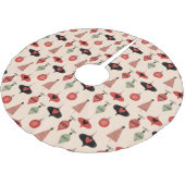 Mid Century Modern Christmas Pattern  Polyester Weihnachtsbaumdecke (Schrägansicht)