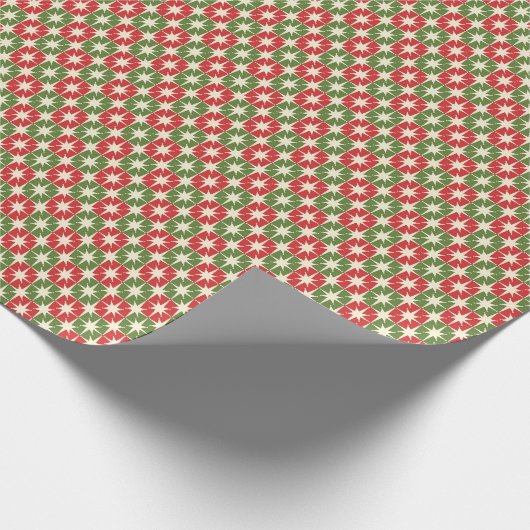 Mid Century Modern Christmas Retro Starbursts Geschenkpapier (Ecke)