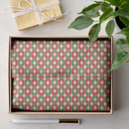 Mid Century Modern Christmas Retro Starbursts Seidenpapier (Geschenk)