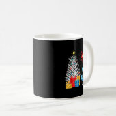 Mid-century Modern Christmas Tree And Cat In Retro Kaffeetasse (VorderseiteRechts)
