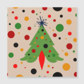 Mid Century Modern Christmas Tree Retro Rocket Magnetkarte (Vorderseite)