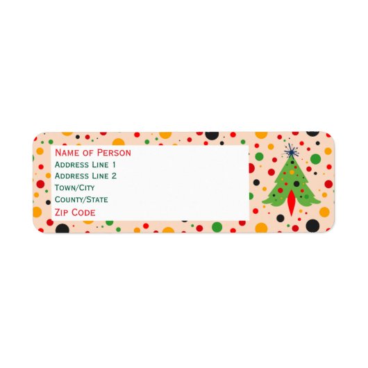 Mid Century Modern Christmas Tree Return Address (Vorne)