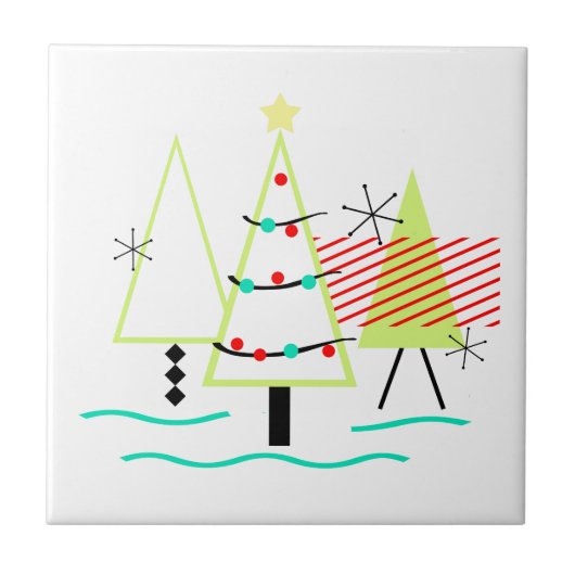 MID CENTURY MODERN CHRISTMAS TRETRO FLIESE (Vorderseite)
