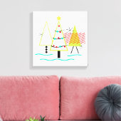 MID CENTURY MODERN CHRISTMAS TRETRO LEINWANDDRUCK (Insitu (Wohnzimmer))