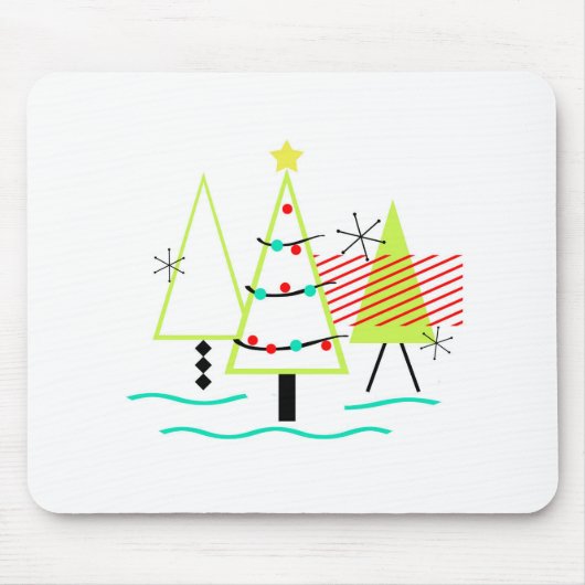 MID CENTURY MODERN CHRISTMAS TRETRO MOUSEPAD (Vorne)