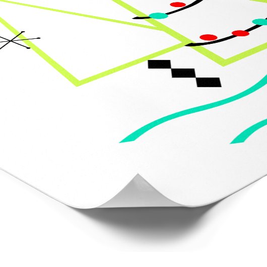 MID CENTURY MODERN CHRISTMAS TRETRO POSTER (Ecke)