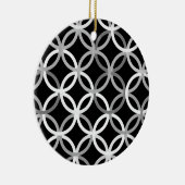 Mid-Century Modern circles, Black, White and Grey Keramikornament (Rechts)