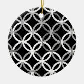 Mid-Century Modern circles, Black, White and Grey Keramikornament (Vorne)