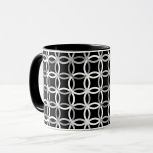 Mid-Century Modern circles, Black, White and Grey Tasse