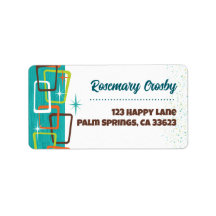 Mid-Century Modern Cocktail Rücksende-Adressetiket