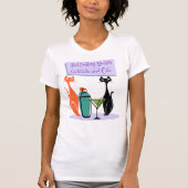Mid Century Modern Cocktails & Cats T-Shirt (Vorderseite)