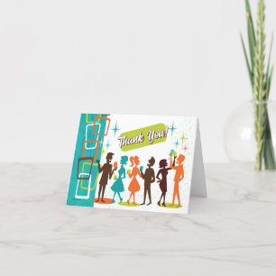 Mid-Century-Modern-Cocktails-Hochzeitsankündigungs Dankeskarte