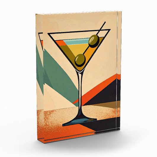 Mid Century Modern Color Block Martini Art (Links)