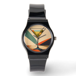 Mid Century Modern Color Block Martini Art Armbanduhr