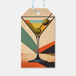 Mid Century Modern Color Block Martini Art Geschenkanhänger