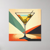 Mid Century Modern Color Block Martini Art Leinwanddruck (Vorderseite)