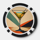 Mid Century Modern Color Block Martini Art Pokerchips (Rückseite)