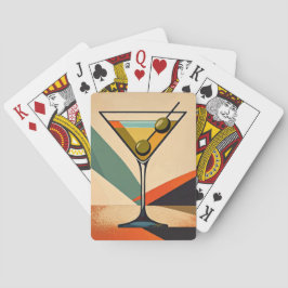Mid Century Modern Color Block Martini Art Spielkarten