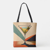 Mid Century Modern Color Block Martini Art Tasche (Rückseite)