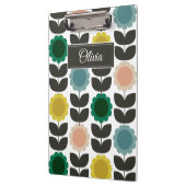  Mid-Century Modern Colored Retro Groovy Flowers  Klemmbrett (Links)