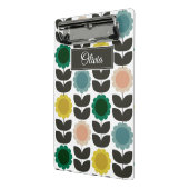  Mid-Century Modern Colored Retro Groovy Flowers  Mini Klemmbrett (Gewinkelt2)