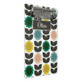  Mid-Century Modern Colored Retro Groovy Flowers  Mini Klemmbrett (Schrägansicht)