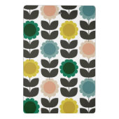  Mid-Century Modern Colored Retro Groovy Flowers  Mini Klemmbrett (Rückseite)