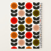  Mid-Century Modern Colored Retro Groovy Flowers  Notizblock (Rückseite)