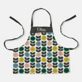  Mid-Century Modern Colored Retro Groovy Flowers  Schürze (Vorderseite)