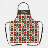  Mid-Century Modern Colored Retro Groovy Flowers  Schürze (Vorderseite)