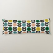  Mid-Century Modern Colored Retro Groovy Flowers  Seitenschläferkissen (Rückseite)