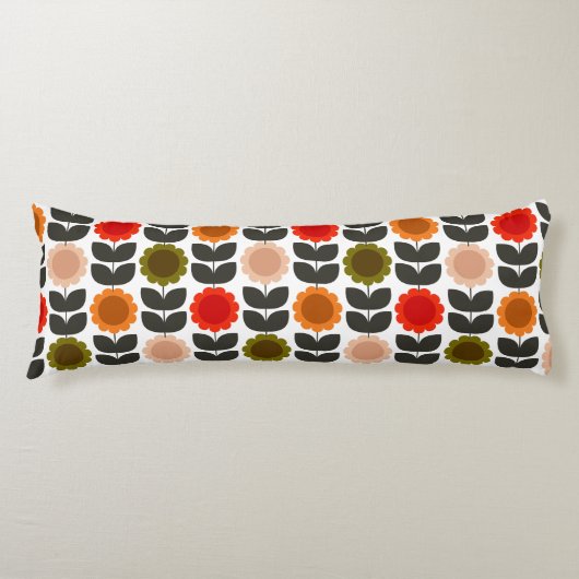  Mid-Century Modern Colored Retro Groovy Flowers  Seitenschläferkissen (Vorderseite)