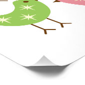 Mid Century Modern Colorful Atomic Birds Pattern  Poster (Ecke)