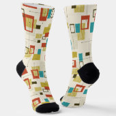 Mid-Century modern colorful geometric pattern Socken (Gewinkelt)
