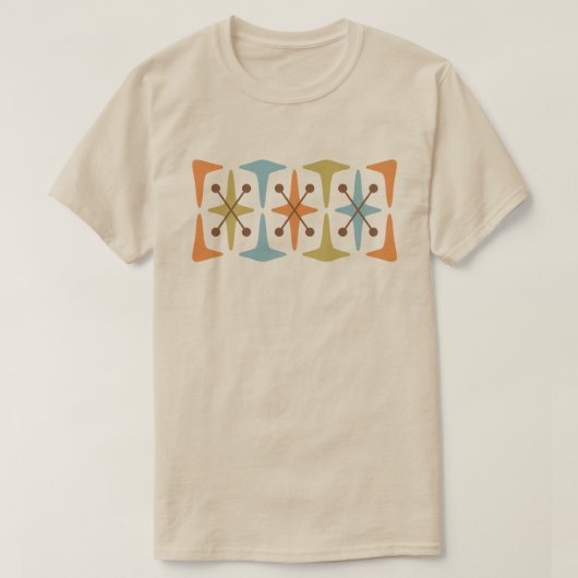 Mid Century Modern Cosmic Starburst Design T-Shirt (Design vorne)