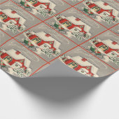 Mid Century Modern Country Zuhause Sleigh Geschenkpapier (Ecke)