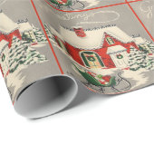 Mid Century Modern Country Zuhause Sleigh Geschenkpapier (Rolleneckpunkt)